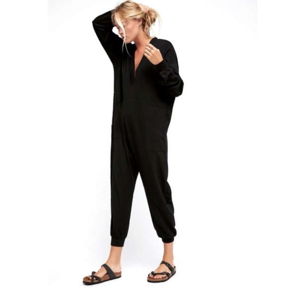 Free People Pants - Free People Just Because Onesie Jumpsuit in Black Size Small Oversized Slouchy